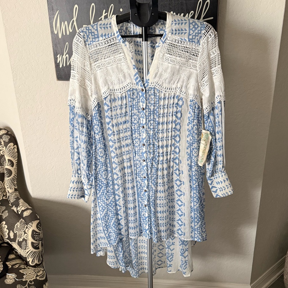 Aratta Blue and White Mini Dress NWT
